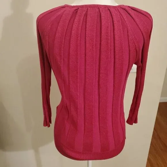 Joseph A. Sparkly Pink Stretchy Vintage Top M - Picture 5 of 11